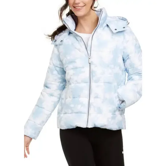 Calvin Klein Performance Printed Hooded Puffer Jacket Size XL - Picture 1 of 2